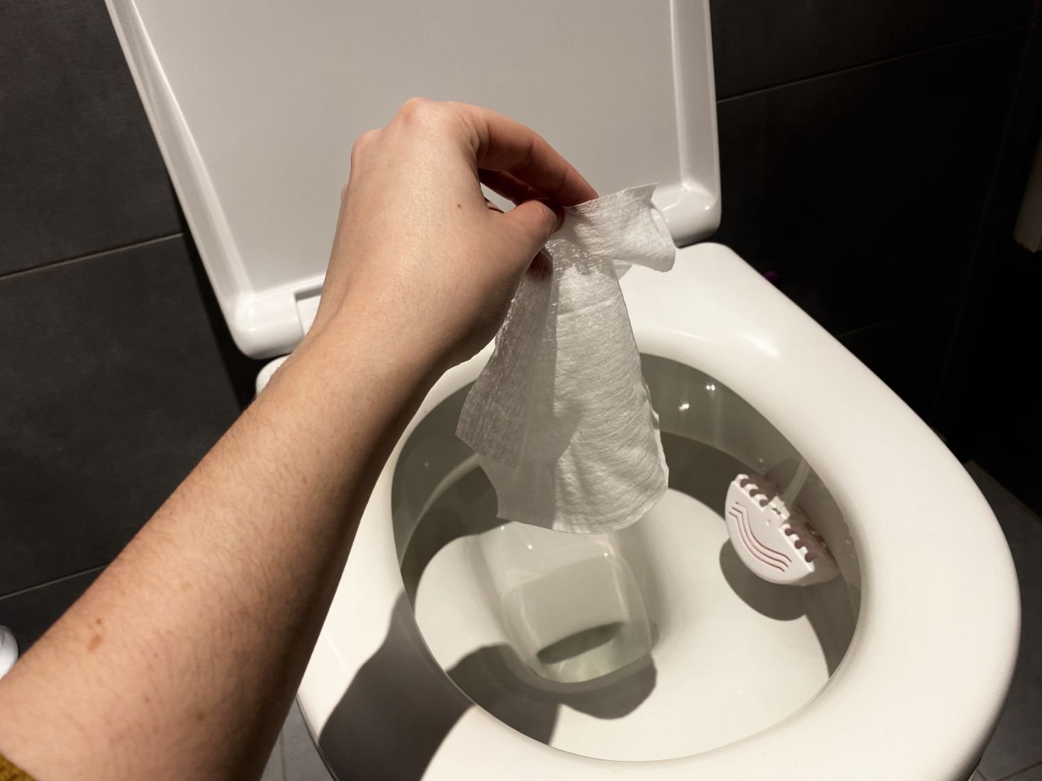 Ne jetez pas les lingettes dans les toilettes !
