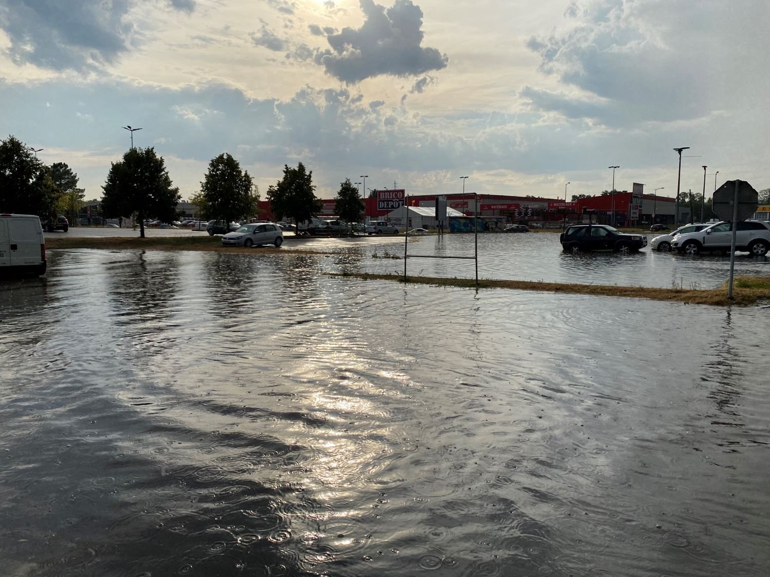 Orages à Forbach : inondation zone de l'Europe