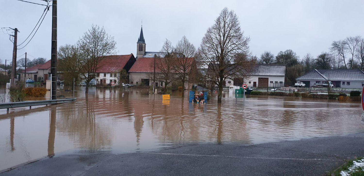 La Moselle et l'Alsace-Bossue touchés <br />
par des inondations
