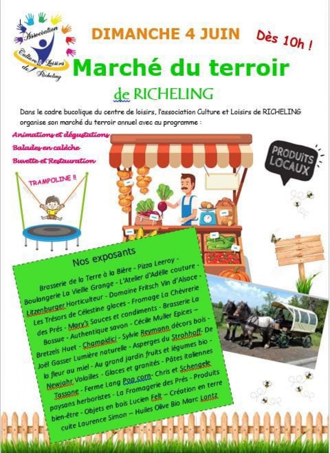 Un marché du terroir aura lieu dimanche à Richeling