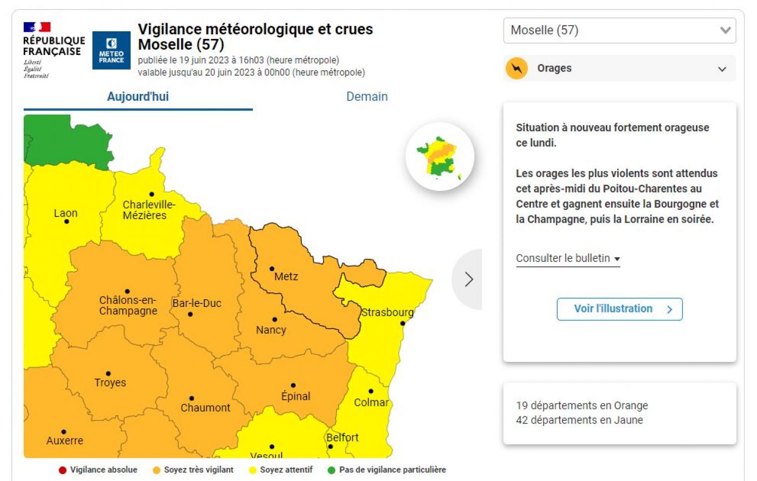 La Moselle vient d’être placée en vigilance orange par Météo France