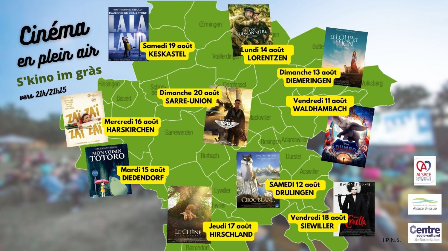 10 séances de cinéma en plein air sont prévues en Alsace-Bossue au mois d’août