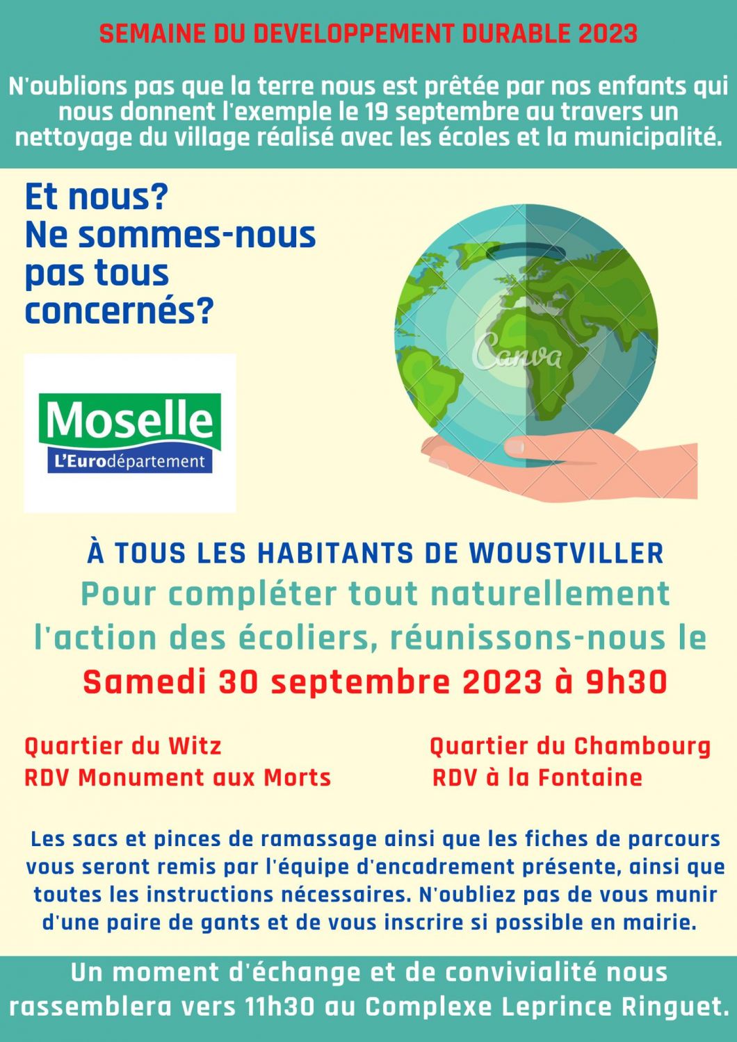 La commune de Woustviller organise une journée de nettoyage demain