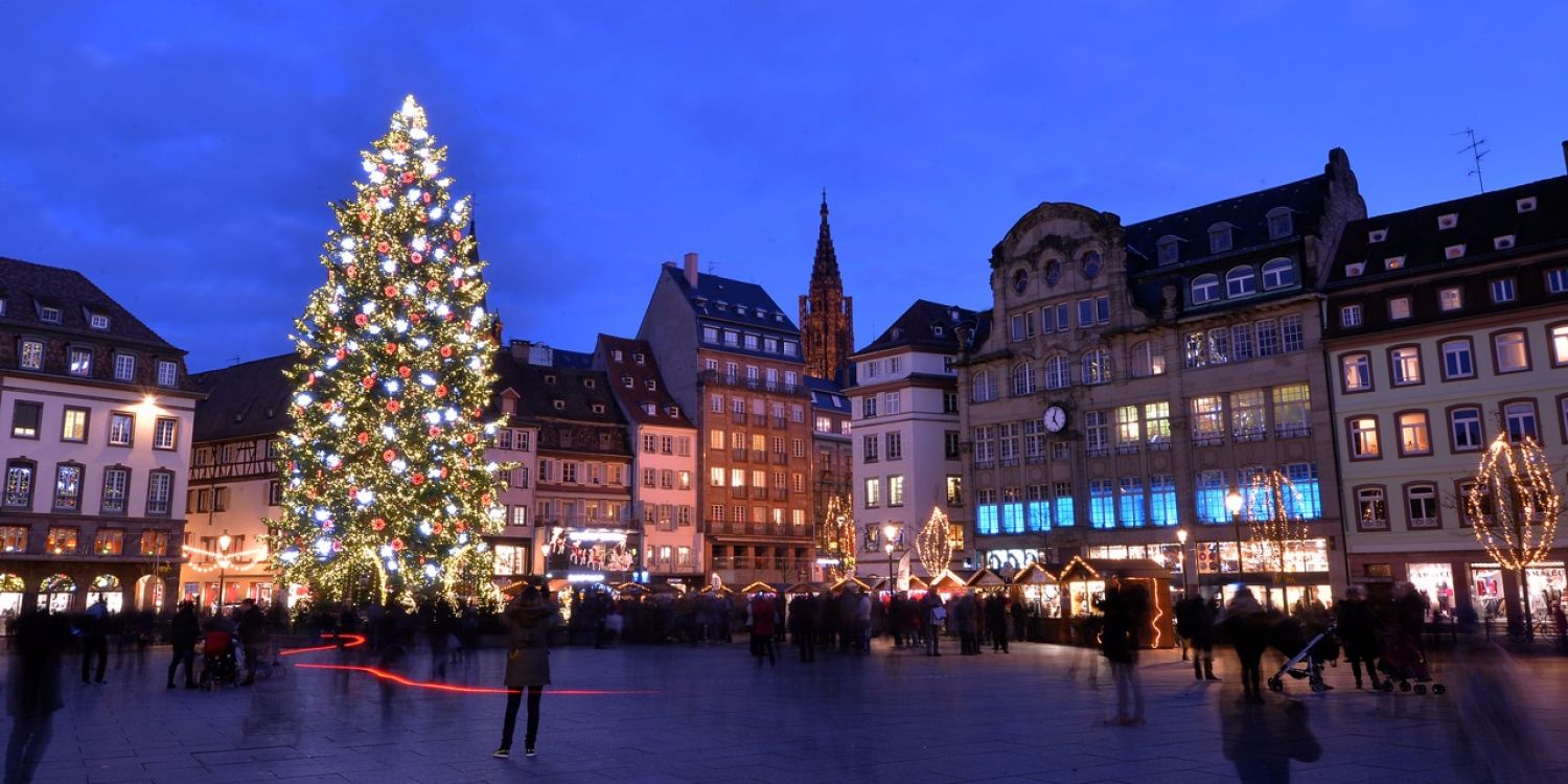 A Strasbourg, des militants écologistes ont aspergé de peinture le sapin de Noël 