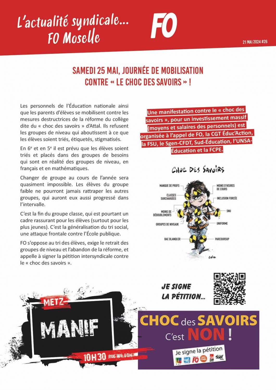 Enseignants et parents d’élèves vont manifester ce samedi à Metz