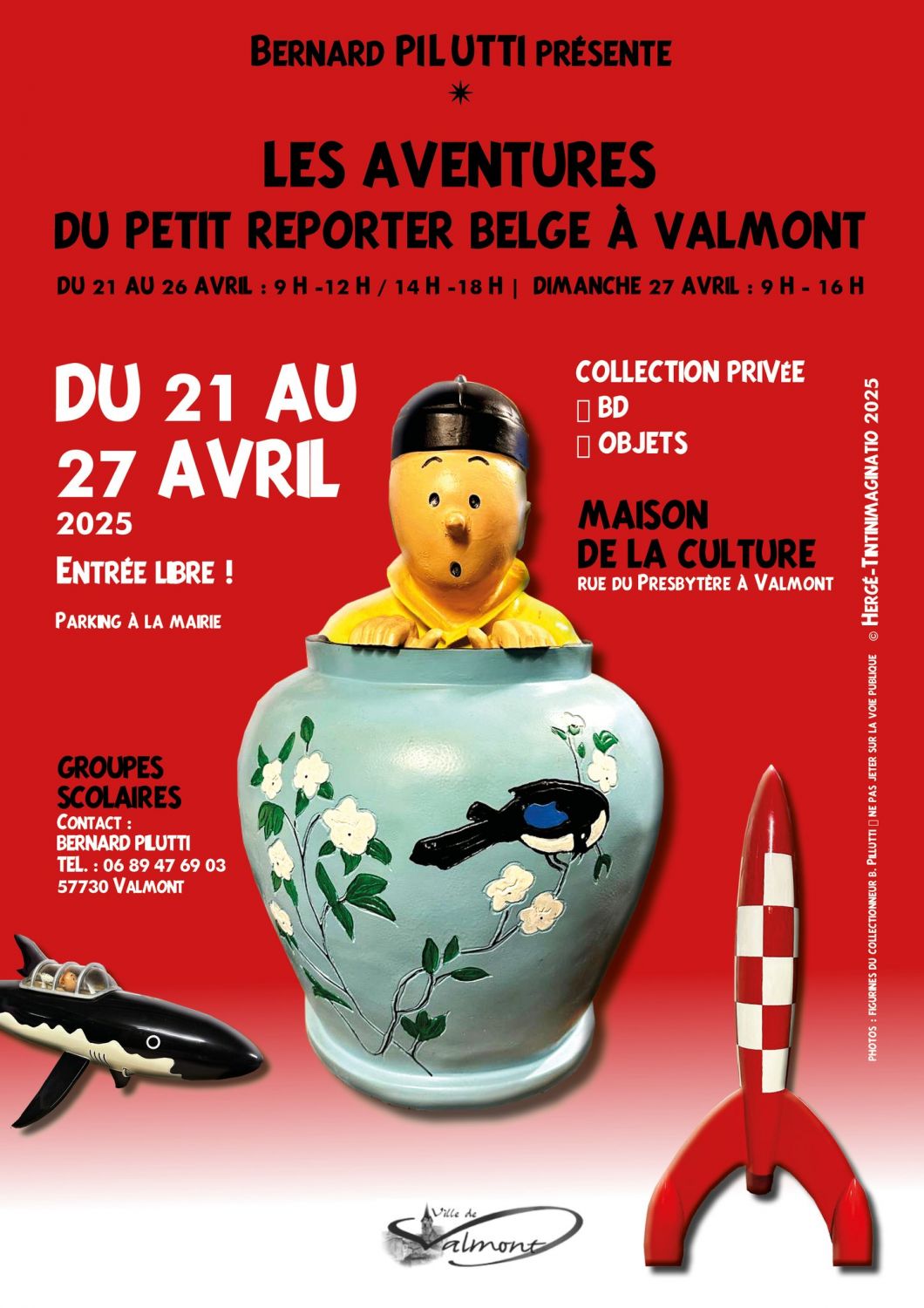 Une exposition consacrée à Tintin débarque lundi à Valmont