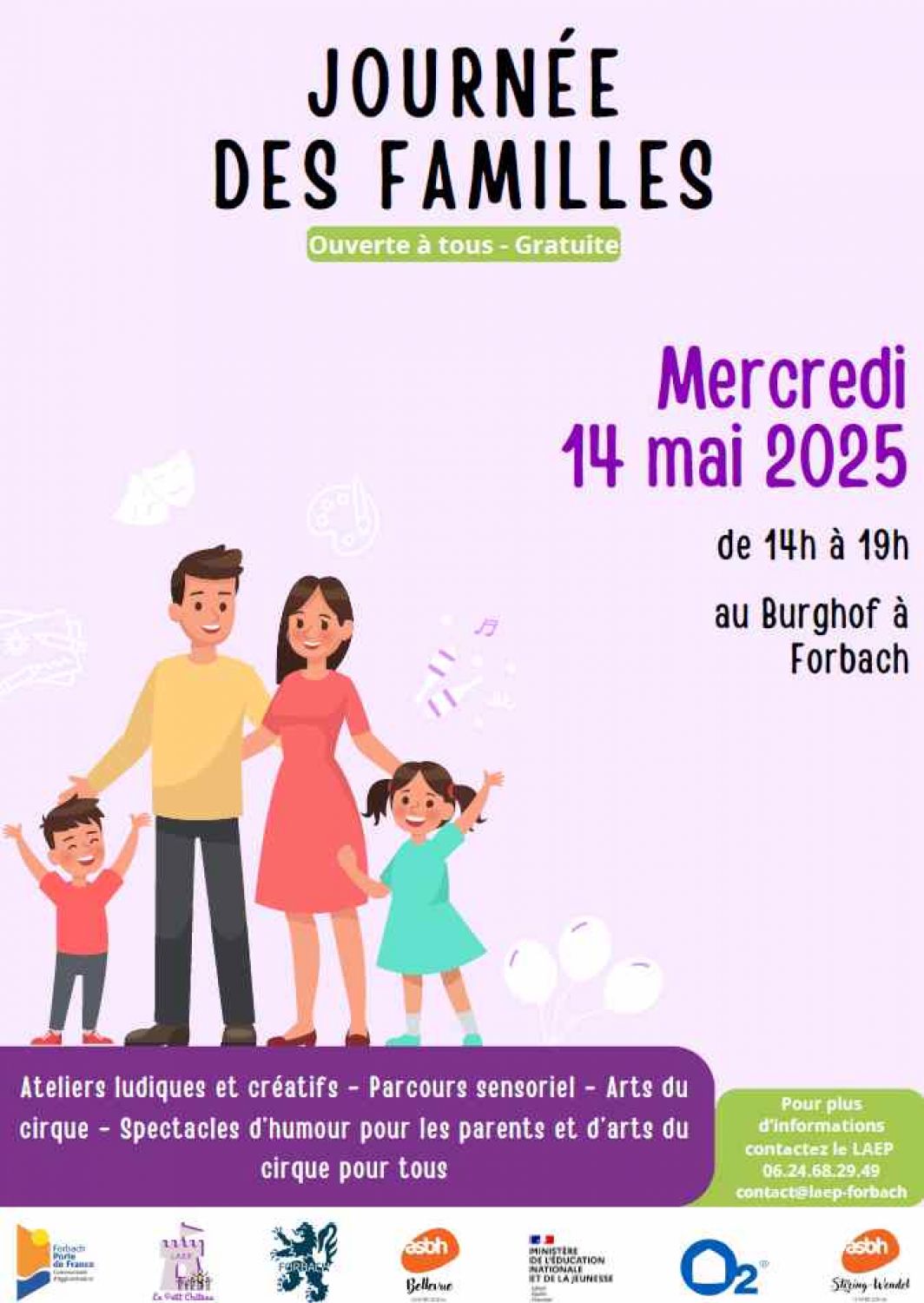 Une journée consacrée aux familles est organisée mercredi au Burghof à Forbach