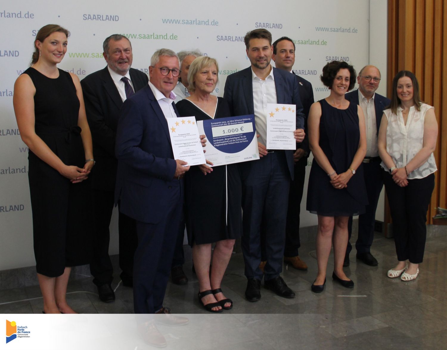 La communauté d’agglomération de Forbach a reçu le prix européen de la Sarre 2025