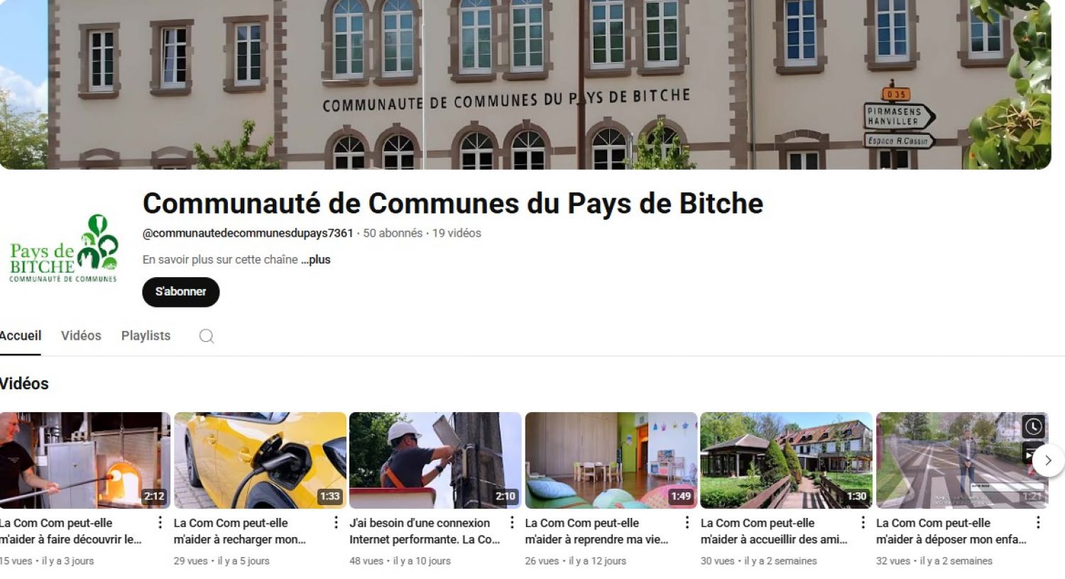 La communauté de communes du Pays de Bitche est désormais sur YouTube