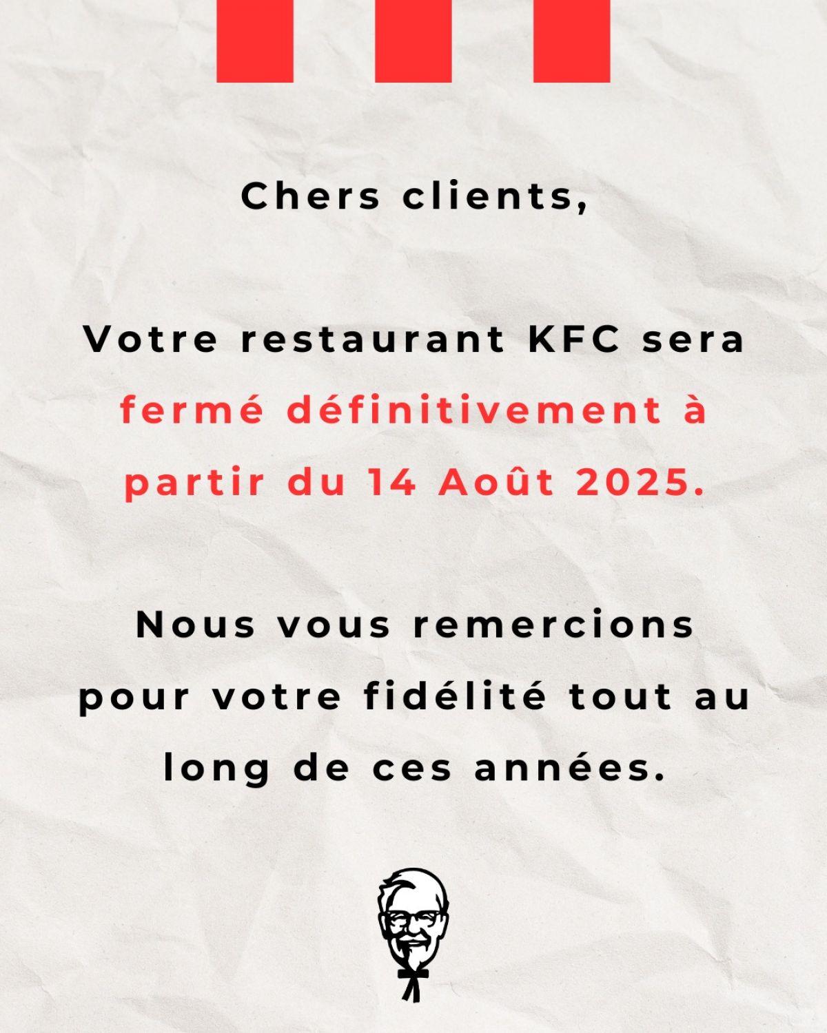 Le restaurant KFC de Forbach ferme ses portes