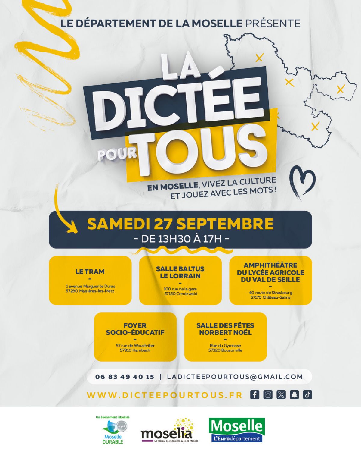 Les amateurs de conjugaison, d’orthographe et de grammaire vont se retrouver samedi pour « La Dictée pour Tous en Moselle »