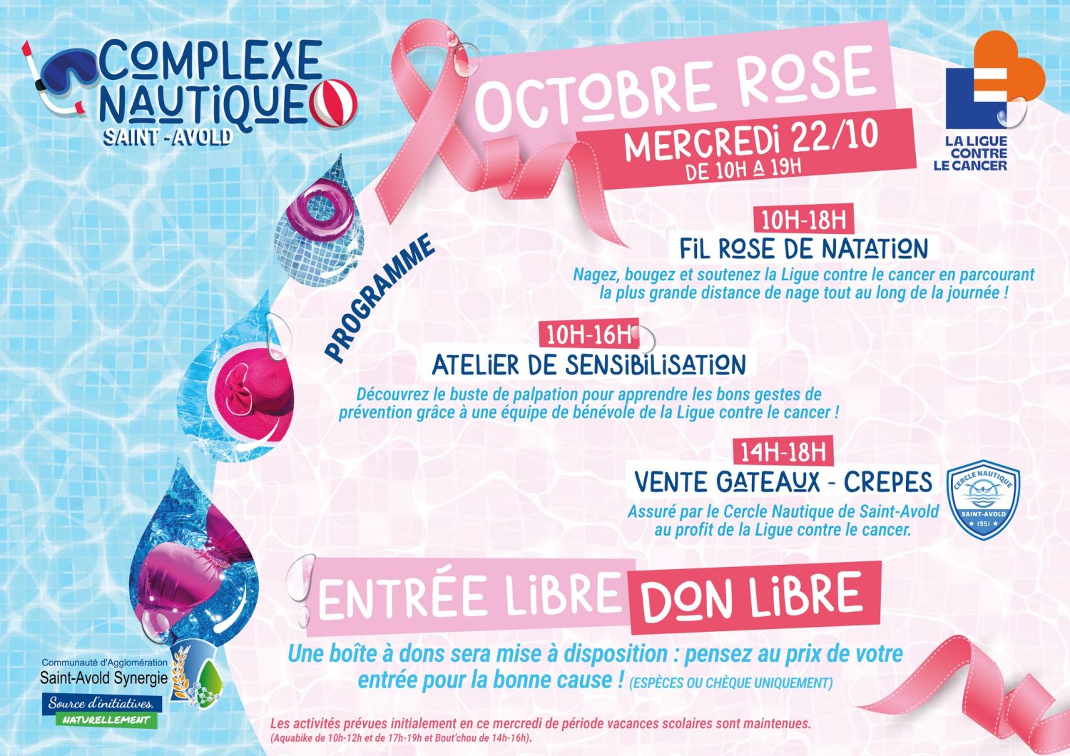 A Saint-Avold, vous allez pouvoir nager pour Octobre Rose