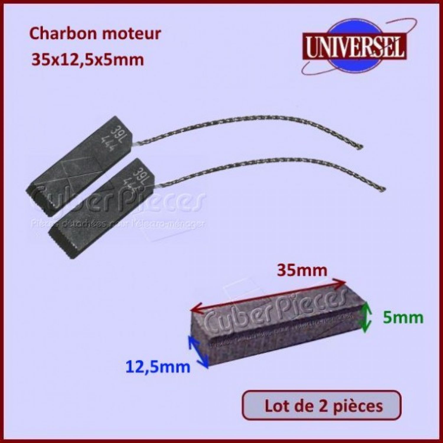 Charbon moteur + support par 2