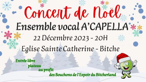 Concert de Noël de l'Ensemble Vocal A'Capella à Bitche